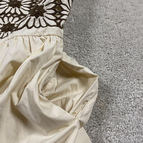 Love The Label Dress Womens Small White Puff Sleeve Embroidered Cotton Mini - Picture 3 of 11